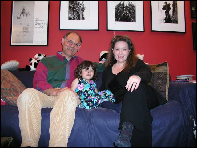 Happy, but tired -- Mommy, Daddy, and the Birthday Girl!