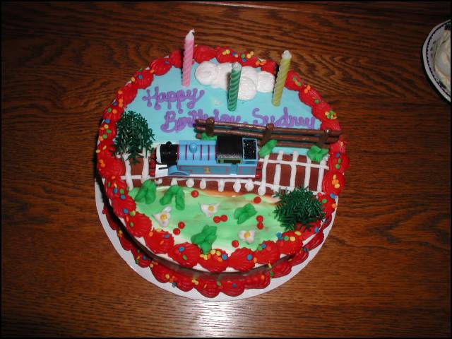 Thomas Birthday cake -- Sydney is three years old!