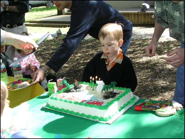 Ryan is three years old -- time to blow out the candles