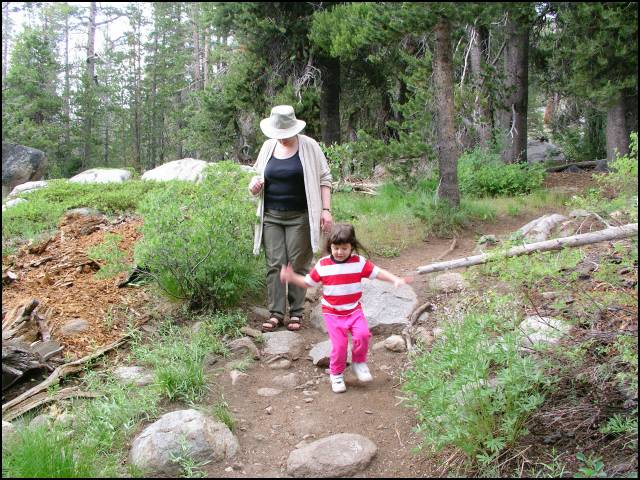 Off on a hike to throw rocks into the west end of Caples Lake