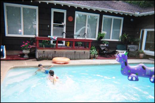 Grandma and Grandpa have a great swimming pool in their backyard