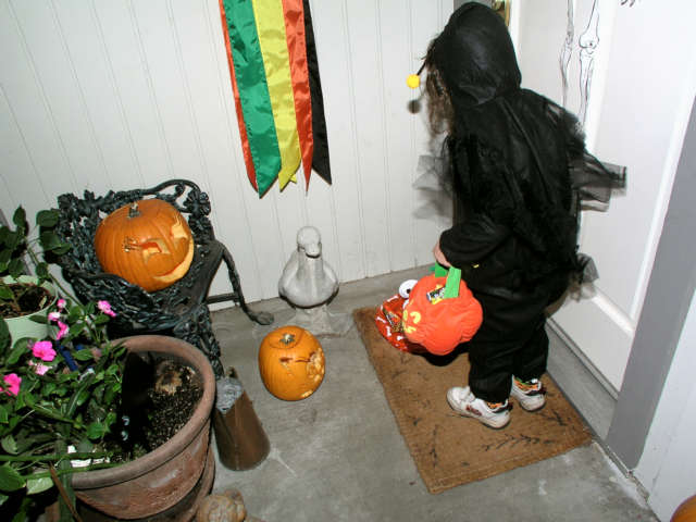 Hmmmm -- no one home but they left the candy at the front door!