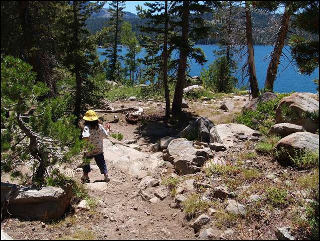 Hiking to the end of Caples lake