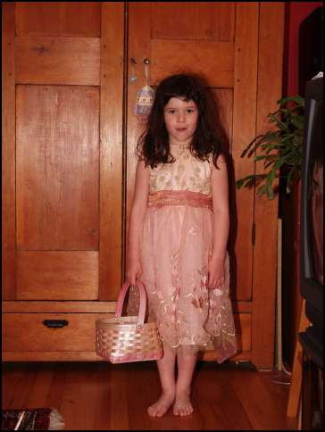 Sydney's Easter outfit with egg basket