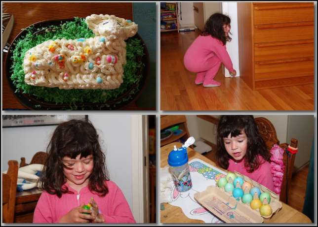 Mommy baked a lambie-pie cake and I had a great Easter egg hunt!