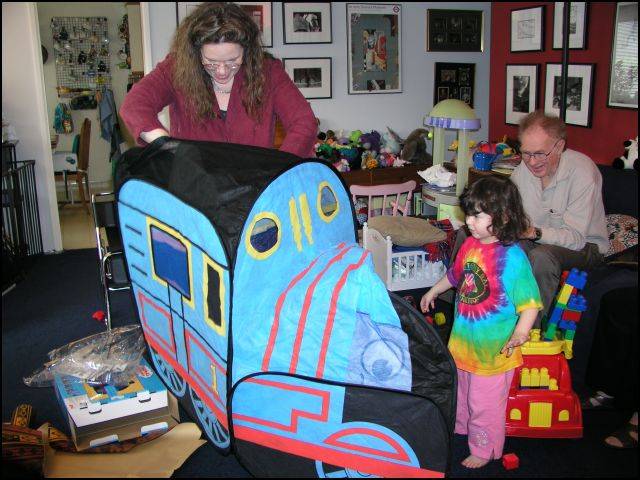 Oh, Boy, a Thomas the Tank Engine tent