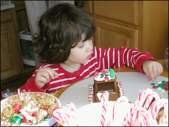 Decorating a ginger bread train