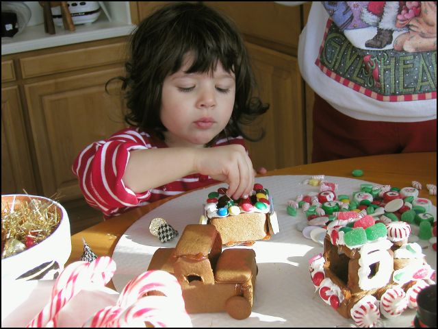 Decorating a ginger bread train