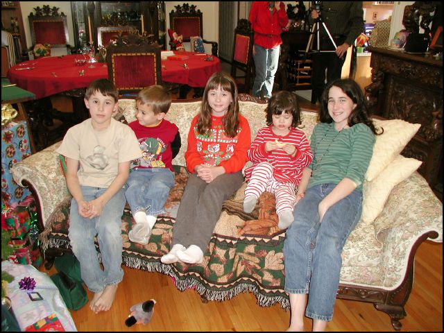 All the cousins sitting in a row