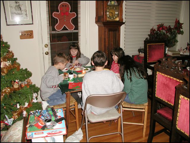 The children's table at Xmas dinner.